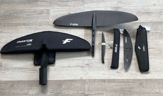 Green Hat Kiteboarding-F-one Phantom 1080 Foil Plane USED-Bottom View of all Components