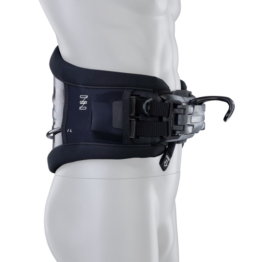 Green Hat Kiteboarding-2025 ION Riot Curv Kiteboarding Waist Harness-Profile View on a Mannequin