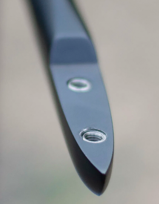 Green Hat Kiteboarding-KT Foils Aluminum Fuselages-Close Up View of Bottom of Stab Connection