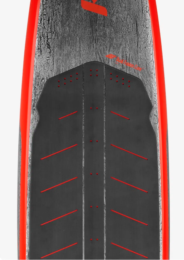 Load image into Gallery viewer, Green Hat Kiteboarding-KT Ginxu Dragonfly 3 Carbon Foilboard-Top Deck View on a White Background
