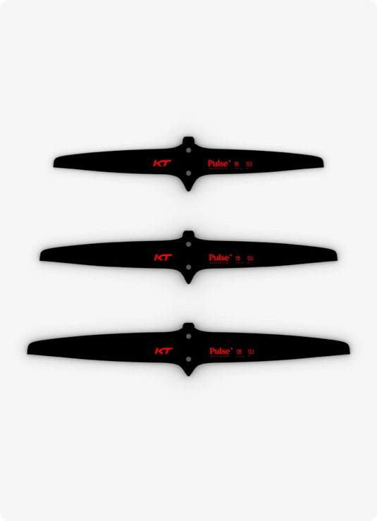 Three black back wings with red text on a white background