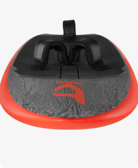 Green Hat Kiteboarding-KT Super K2 Carbon-Nose View with Footstraps on a White Background