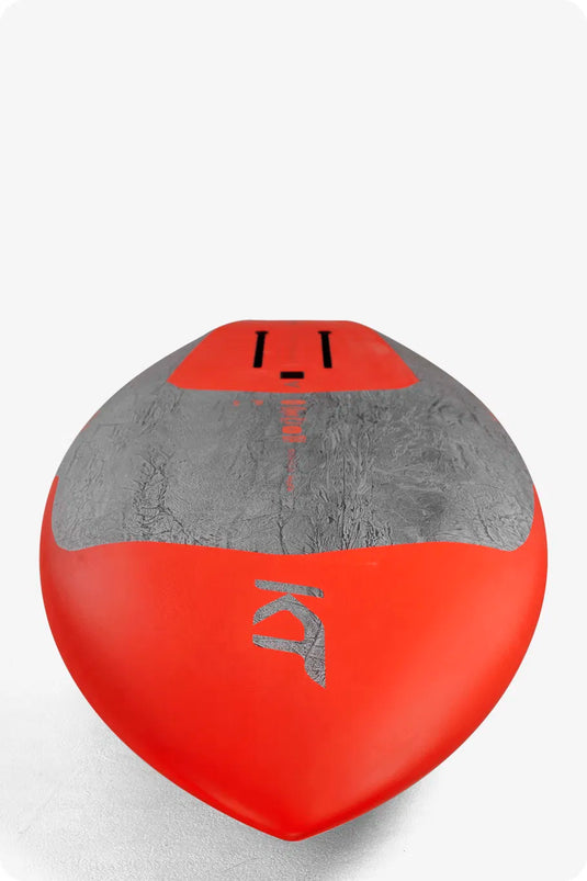 Green Hat Kiteboarding-KT Super K2 Carbon-Bottom Nose View on a White Background