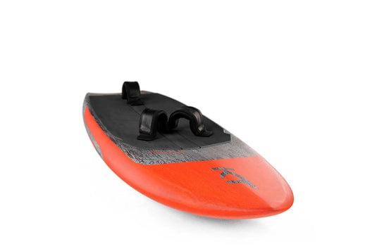 Green Hat Kiteboarding-KT Super K2 PRO Carbon-Top Nose View on White Background with Footstraps