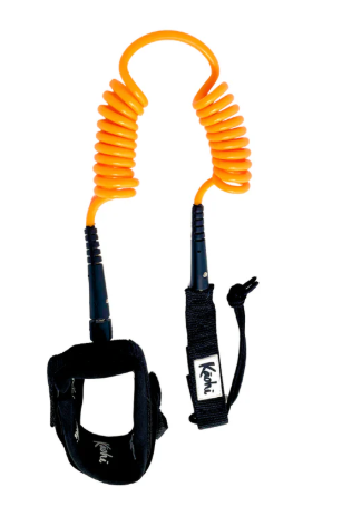 Green Hat Kiteboarding-Kaohi Board Leash-Double Coil 5.5mm-Orange