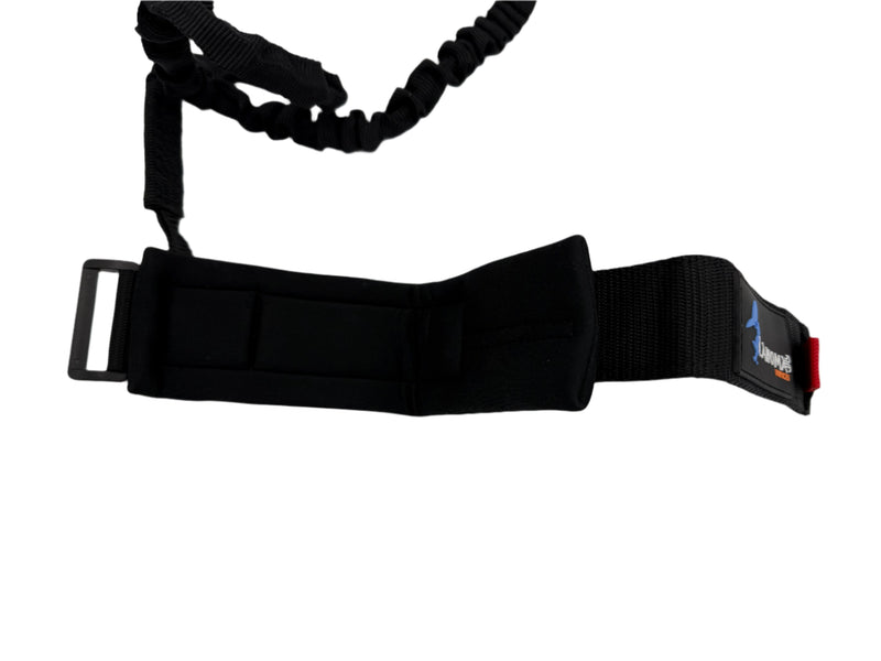 Load image into Gallery viewer, Green Hat Kiteboarding-Close up of Coiled Lahoma Wrist Wing Leash Inside Cuff
