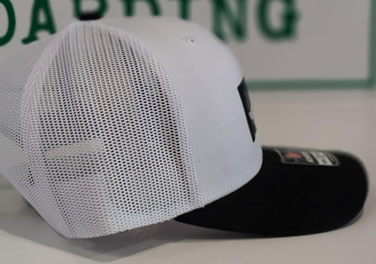 Green Hat Kiteboarding-Lift Foils Original Trucker Hat-White-Side View of  cap  