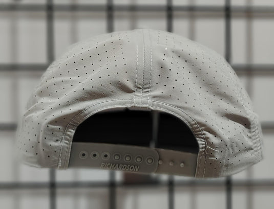 Green Hat Kiteboarding-Lift Foils R-Active Cap-Grey-Back View of  cap  snapback on a grid background