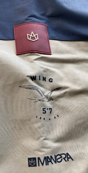 Green Hat Kiteboarding-Manera5'7 Wing Board Bag-USED-Top View of Dimensions