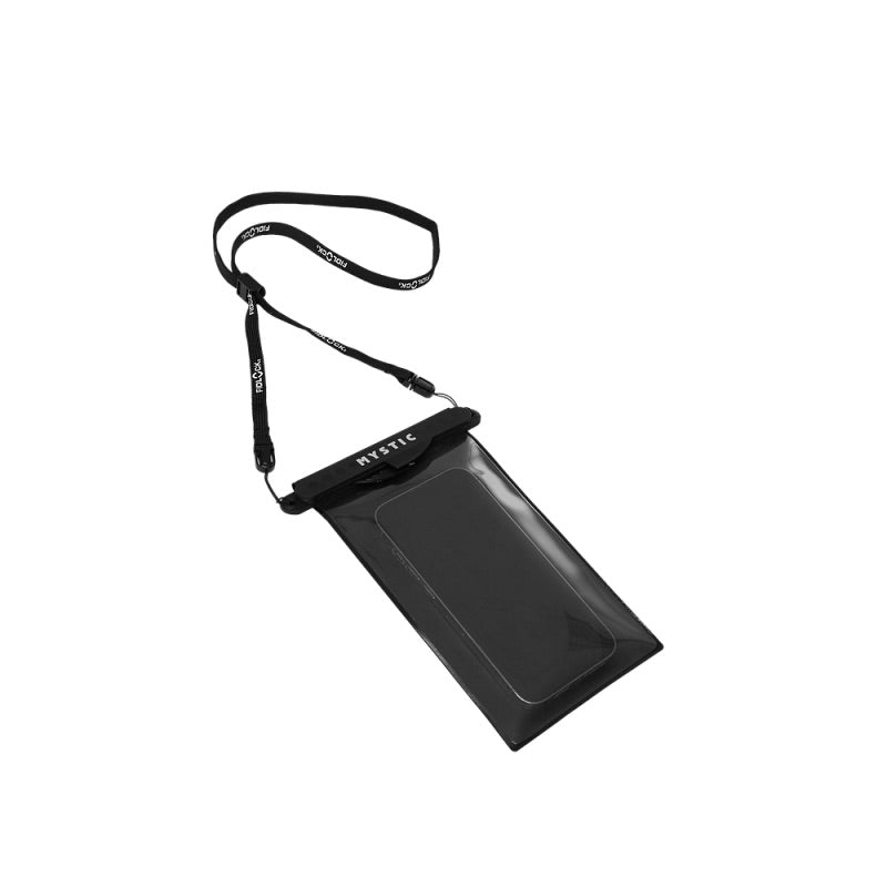 Load image into Gallery viewer, Black phone pouch with strap on a white background
