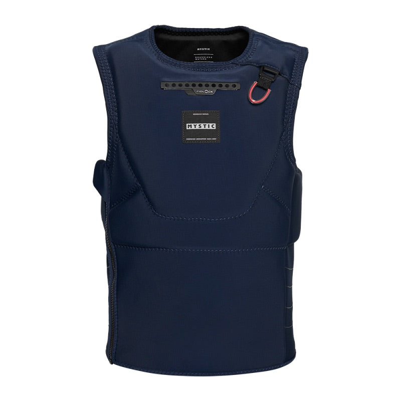 Load image into Gallery viewer, Navy blue life vest with a brand logo on a white background
