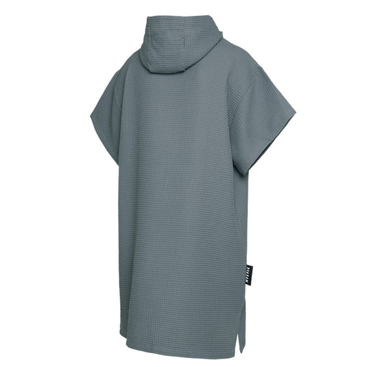 Gray poncho with a hood on a white background