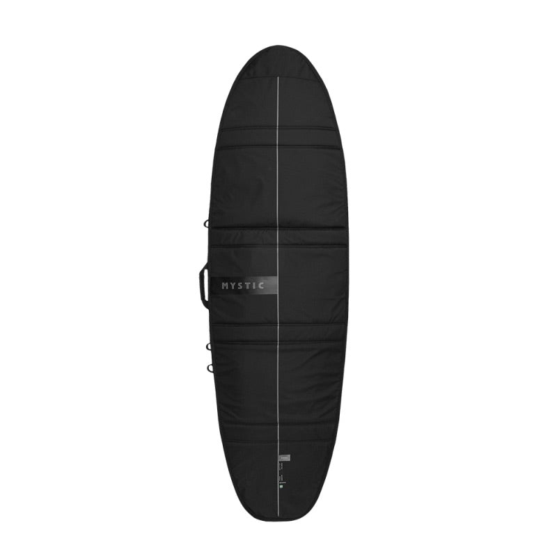 Load image into Gallery viewer, Black surfboard bag with 'Hysteric' branding on a white background
