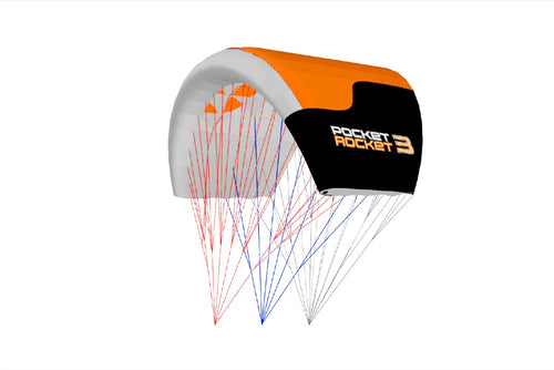 Ozone Pocket Rocket Parawing black, orange & white with lines