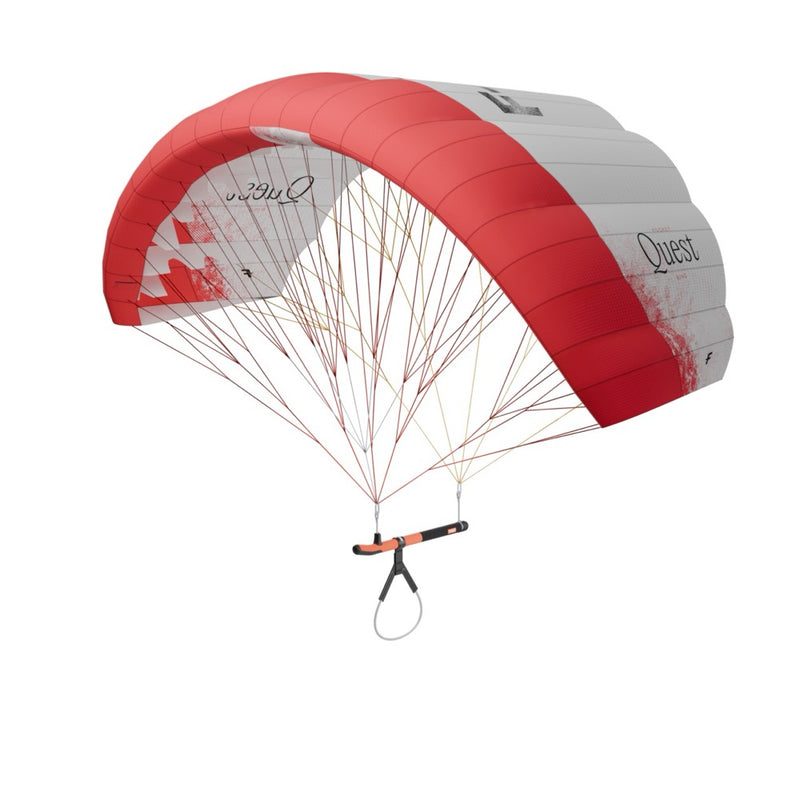 Load image into Gallery viewer, Red and white parawing with 'Quest' branding on a white background
