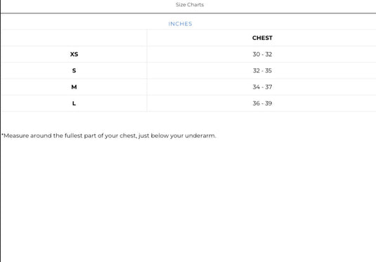 Ride Engine Women's Impact Vest Size Chart