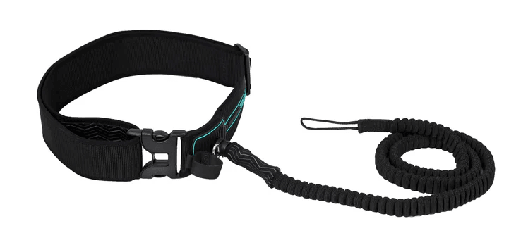 Load image into Gallery viewer, Green Hat Kiteboarding-Ride Engine Quick Release Bungee Waist Leash on white background

