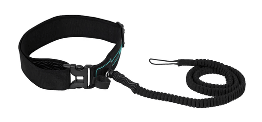 Green Hat Kiteboarding-Ride Engine Quick Release Bungee Waist Leash on white background