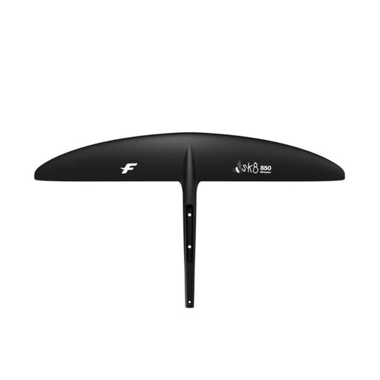 Black hydrofoil with F-One branding on a white background