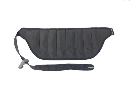 Black Ozone Parawing Stash Harness with a strap on a white background