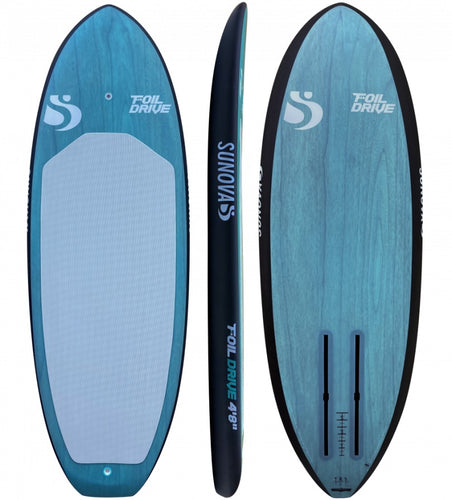 Green Hat Kiteboarding-Sunova Foil Drive Foilboard-Top/Bottom/Profile View