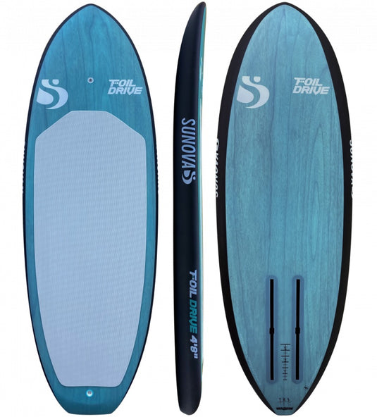 Green Hat Kiteboarding-Sunova Foil Drive Foilboard-Top/Bottom/Profile View