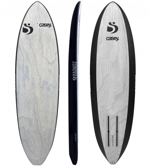 Green Hat Kitebarding-Sunova Pilot Mid Foilboard-Top/Bottom/Profile View