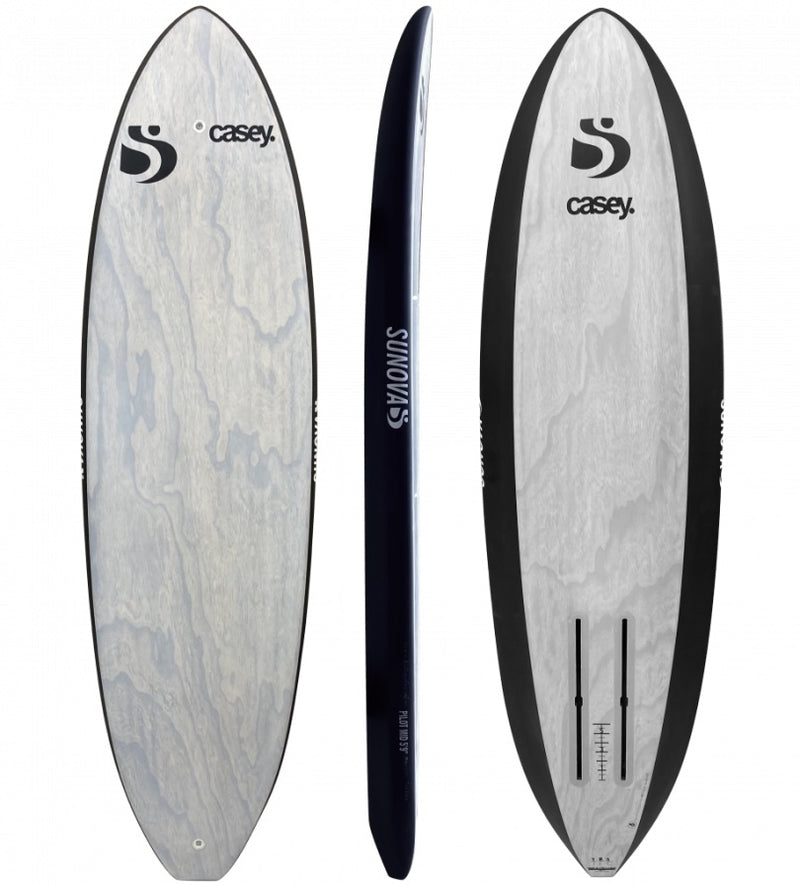 Load image into Gallery viewer, Green Hat Kitebarding-Sunova Pilot Mid Foilboard-Top/Bottom/Profile View
