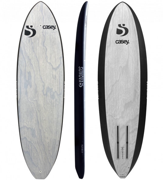 Green Hat Kitebarding-Sunova Pilot Mid Foilboard-Top/Bottom/Profile View