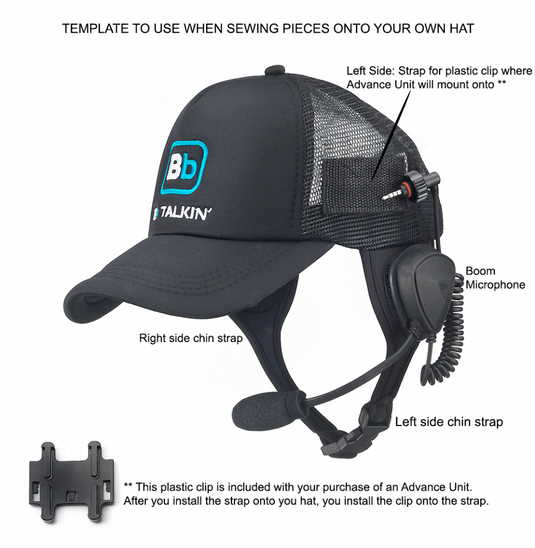 BbTalkin' Waterproof Headset for Custom Hat