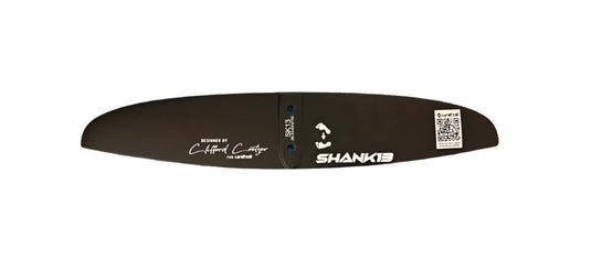 Green Hat Kiteboarding-Unifoil Shank 13 Carbon Stabilizer-Top View of  Shank  Stab on a White Background.