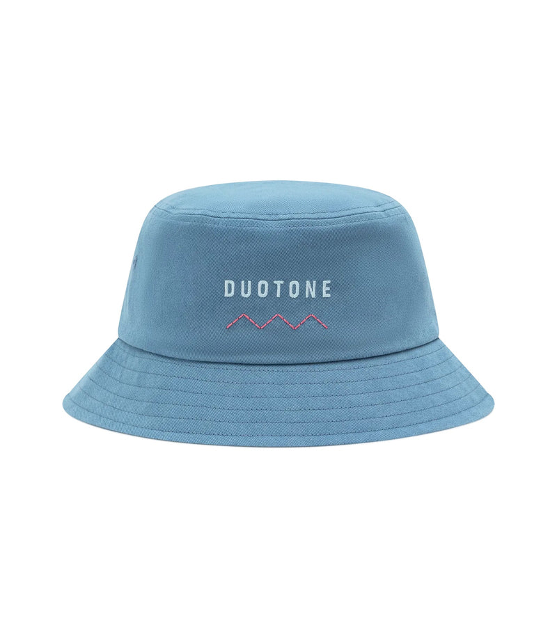 Load image into Gallery viewer, Blue bucket hat with &#39;Duotone&#39; logo on a white background
