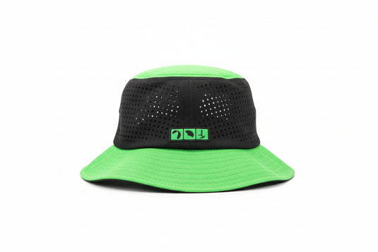 green and black hat on a white background