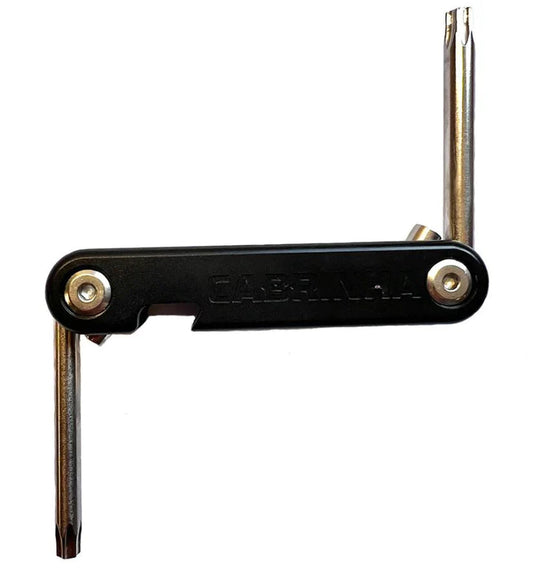 Picture of the black Cabrinha Torx Multi Tool with the 6mm & 5mm tools opened up
