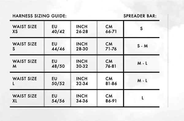 AK Durable Supply Co Harness Size Chart