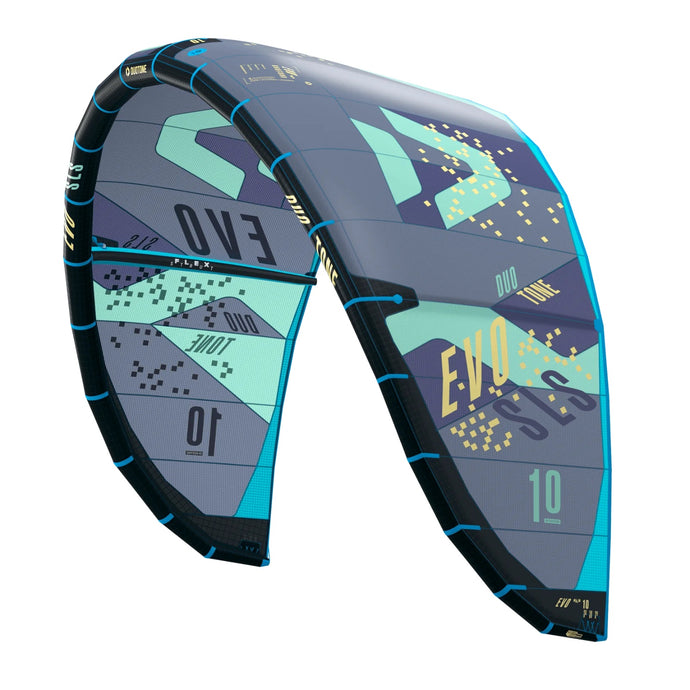 2023 10m Duotone Evo SLS Kiteboarding Kite Dark Grey-Leading Edge Side Left View