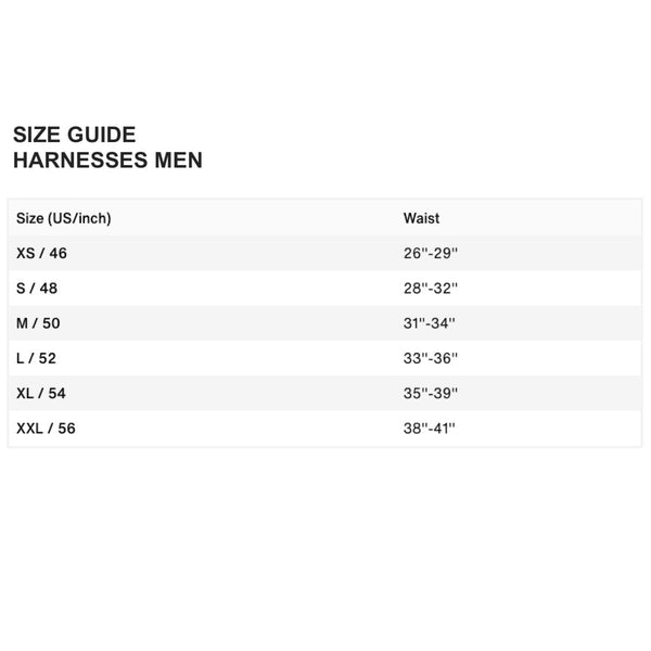 ION Mens harness size chart