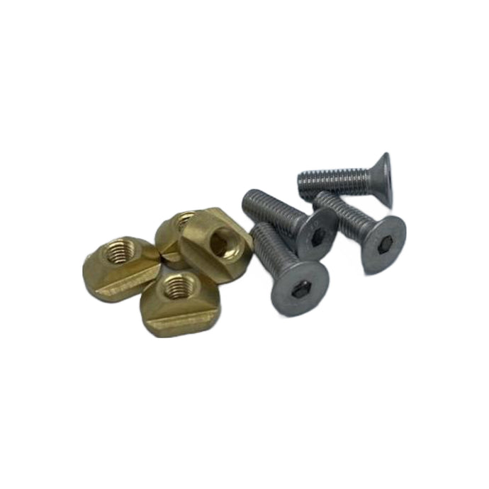 M8 Brass Foil Track Mount Hardware Set Hex and Torx