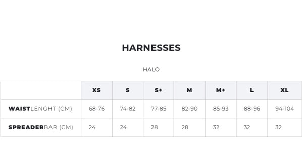 Manera Halo Harness Size Chart