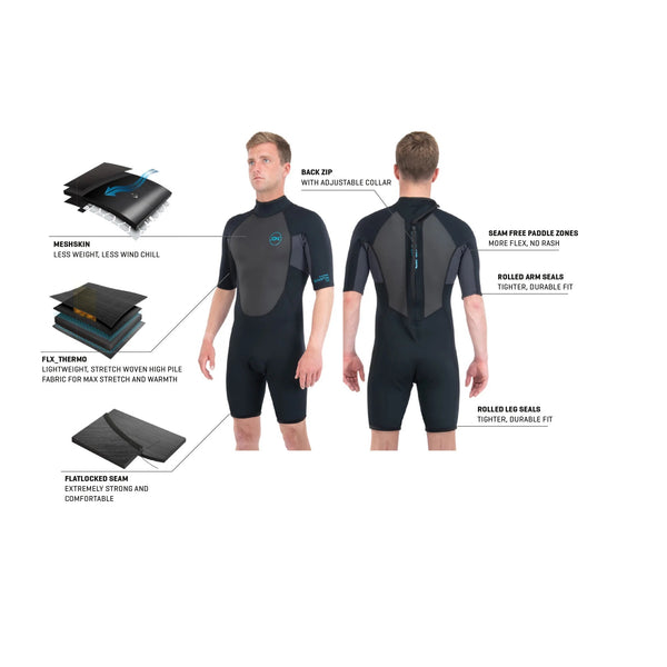 Dakine Quantum Shorty 2/2 Back-Zip Wetsuit Technology