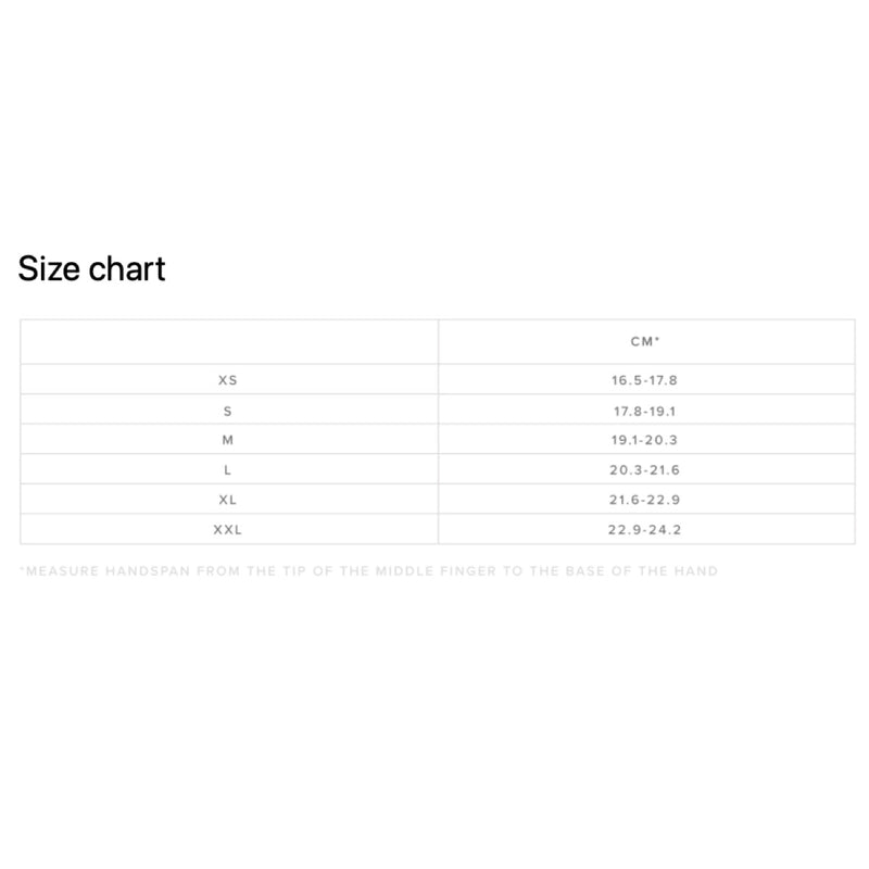 Load image into Gallery viewer, Mystic Supreme 5mm Lobster Gloves Size Chart
